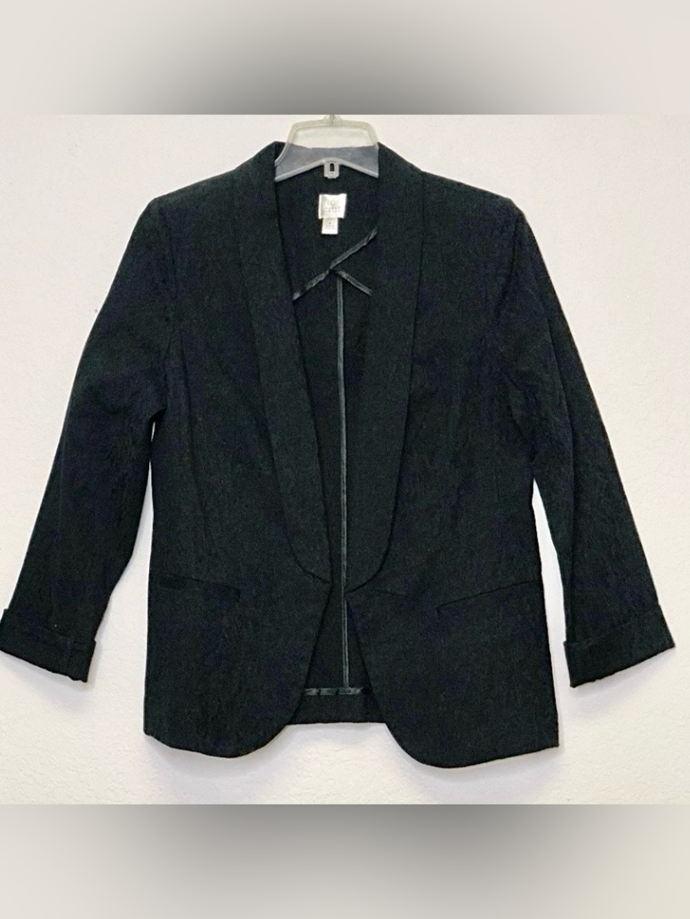 LC Lauren Conrad Black Tuxedo Open Front Blazer Jacket Womens Size 8